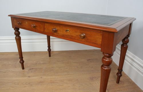 fig 7. Victorian Mahogany 4ft Leather Writing Table (Circa 1860 - 1880)
