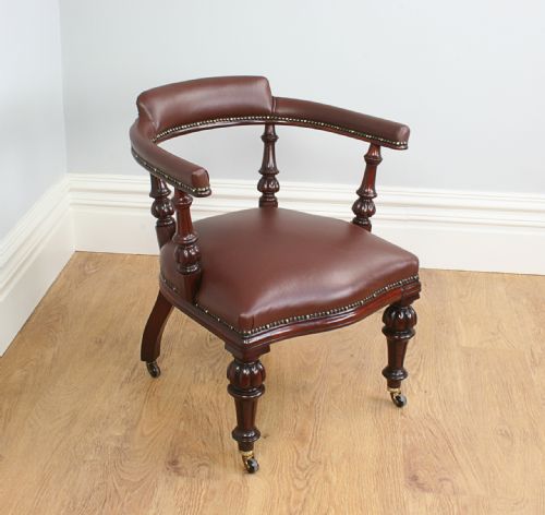 William IV Mahogany Leather Office Armchair (Circa 1840)