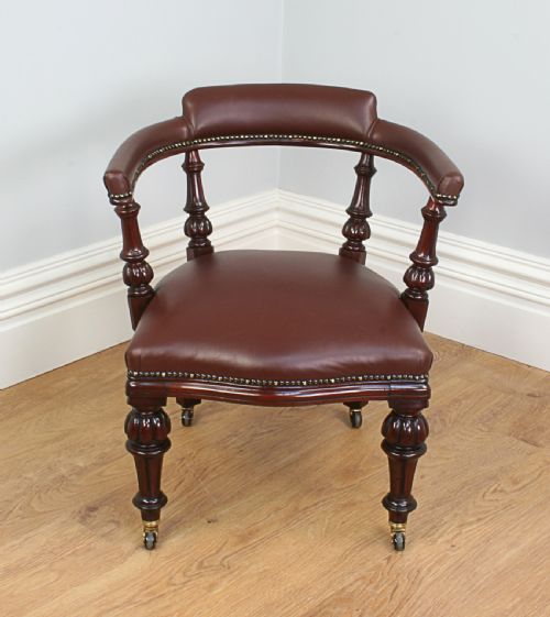 fig 1. William IV Mahogany Leather Office Armchair (Circa 1840)