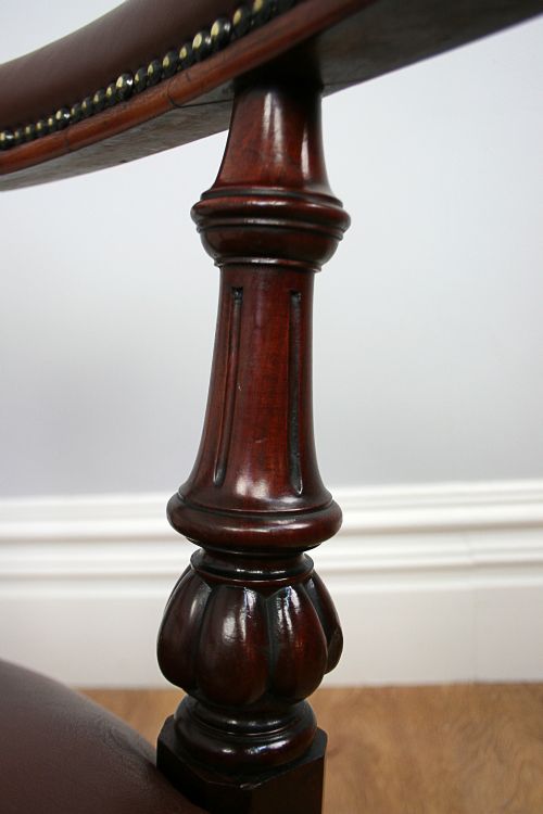 fig 7. William IV Mahogany Leather Office Armchair (Circa 1840)