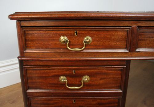 fig 6. Large Victorian 6ft Mahogany Leather Partners Pedestal Desk (Circa 1860)
