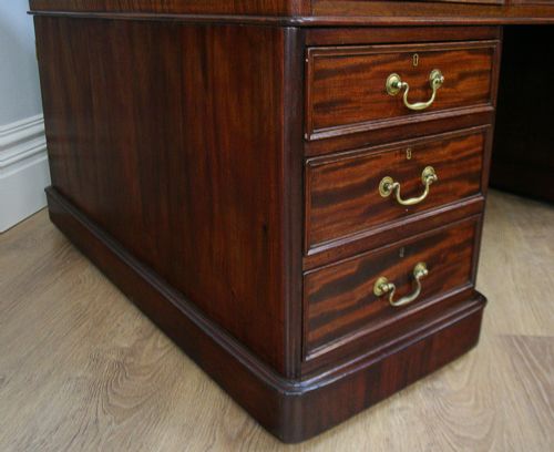 fig 7. Large Victorian 6ft Mahogany Leather Partners Pedestal Desk (Circa 1860)