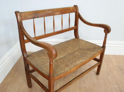 fig 4. French Cherry Provincial Rush Seated Couch (Circa 1880)