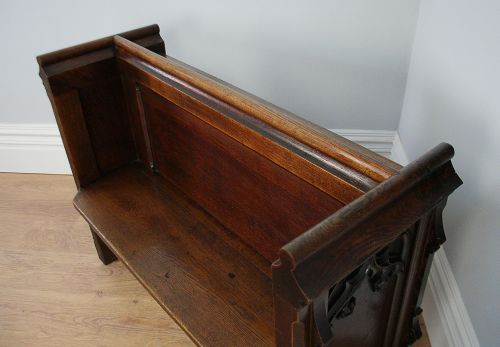 fig 4. Victorian Gothic Carved Oak Pew (Circa 1860 - 1880)