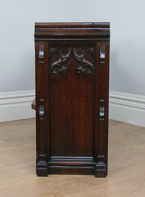 fig 7. Victorian Gothic Carved Oak Pew (Circa 1860 - 1880)