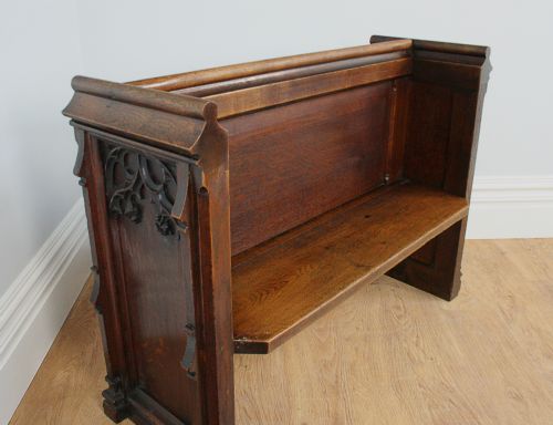 fig 3. Victorian Gothic Carved Oak Pew (Circa 1860 - 1880)