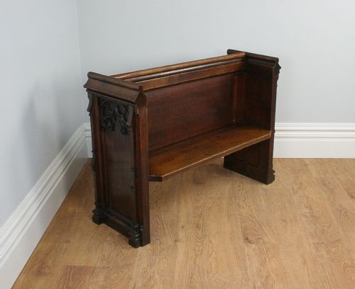 fig 2. Victorian Gothic Carved Oak Pew (Circa 1860 - 1880)