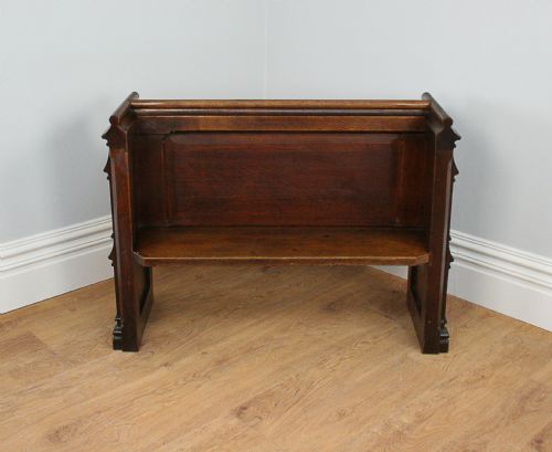fig 1. Victorian Gothic Carved Oak Pew (Circa 1860 - 1880)