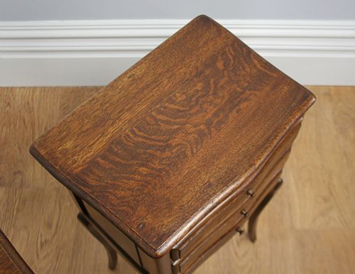fig 3. Pair of French Louis XV1 Revival Chestnut Bedside Cabinets (Circa 1920)