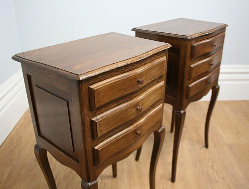 fig 4. Pair of French Louis XV1 Revival Chestnut Bedside Cabinets (Circa 1920)
