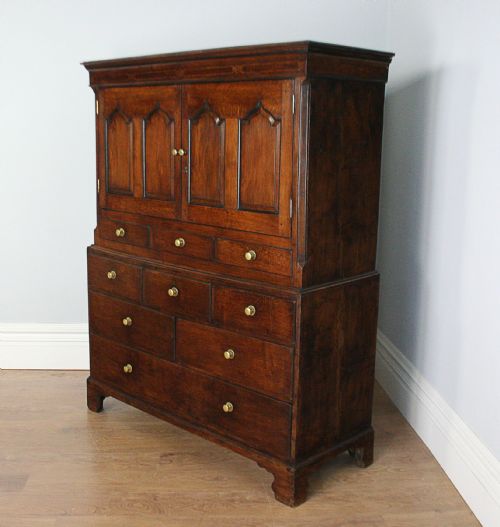 fig 1. George III Welsh Housekeepers Oak Food Cupboard (Circa 1780 - 1810)