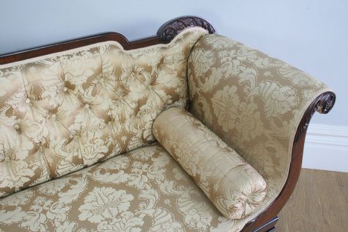 fig 4. William IV Scroll End Mahogany Settee Couch (Circa 1830 - 1840)