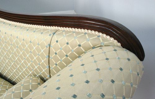 fig 9. Regency Brass Inlaid Double Scroll End Mahogany Couch (Circa 1810 - 1830)