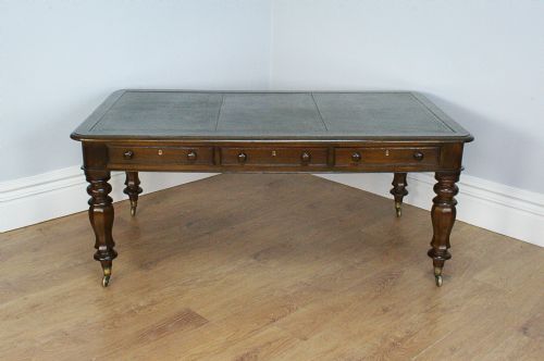 fig 1. Large 6ft Victorian Oak Library Table (Circa 1850)