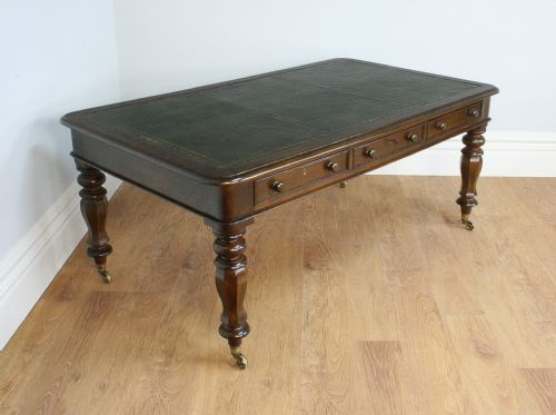 fig 2. Large 6ft Victorian Oak Library Table (Circa 1850)