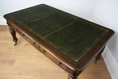 fig 3. Large 6ft Victorian Oak Library Table (Circa 1850)