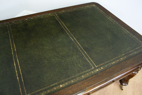 fig 4. Large 6ft Victorian Oak Library Table (Circa 1850)