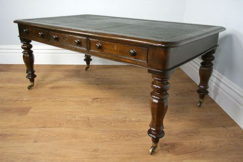 fig 6. Large 6ft Victorian Oak Library Table (Circa 1850)