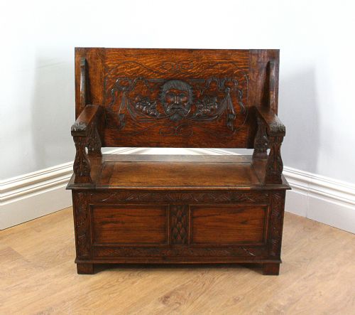 Victorian Oak Monks Bench Settle (Circa 1880)