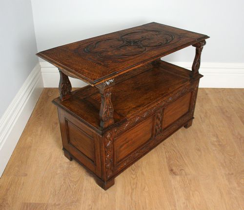 fig 4. Victorian Oak Monks Bench Settle (Circa 1880)