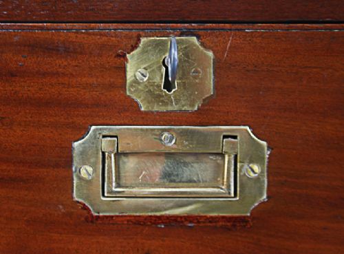 fig 3. Colonial Mahogany & Brass Military Campaign Chest of Drawers (Circa 1830 - 1850)