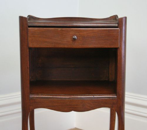 fig 6. Pair of French Louis XV1 Revival Chestnut Serpentine Shaped Bedside Cabinets (Circa 1920)