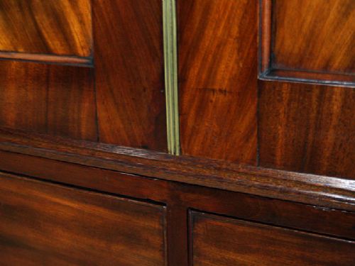 fig 6. Flame Mahogany Regency Two Door Linen Press Hanging Cupboard (Circa 1800 - 1830)