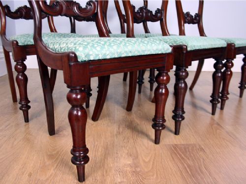 fig 2. Victorian Set of 6 Mahogany Balloon Back Dining Chairs (Circa 1860 - 1880)