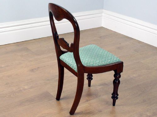 fig 5. Victorian Set of 6 Mahogany Balloon Back Dining Chairs (Circa 1860 - 1880)