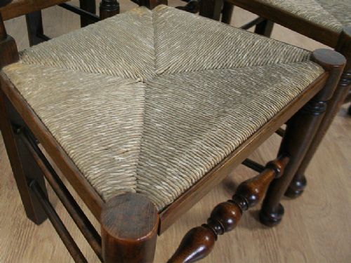 fig 5. Set of 4 Ash & Elm Ladder Back Country Farmhouse Dining Chairs (Circa 1900)