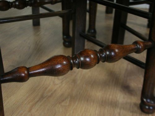 fig 8. Set of 4 Ash & Elm Ladder Back Country Farmhouse Dining Chairs (Circa 1900)
