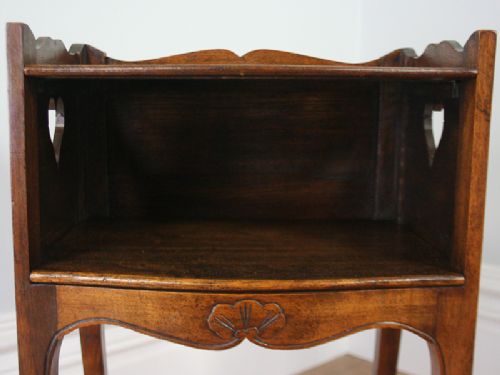 fig 3. Pair of French Louis XV1 Revival Chestnut Serpentine Bedside Cabinets (Circa 1920)