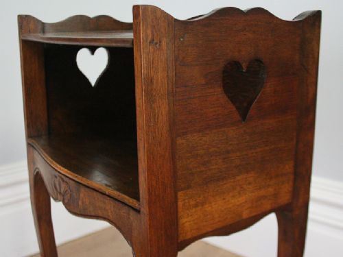 fig 4. Pair of French Louis XV1 Revival Chestnut Serpentine Bedside Cabinets (Circa 1920)