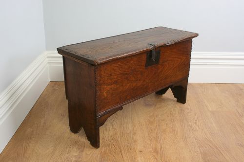 Small Oak Six Plank Charles I Coffer (Circa 1650)