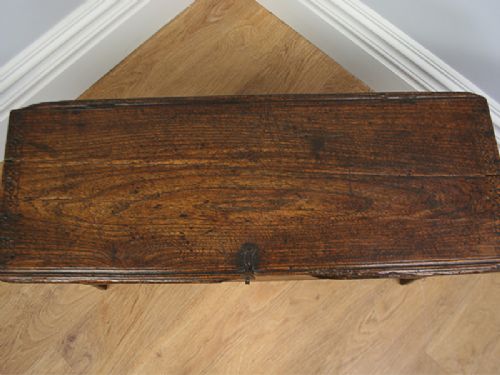 fig 2. Small Oak Six Plank Charles I Coffer (Circa 1650)