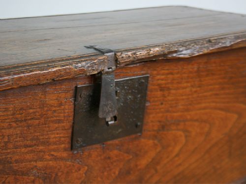 fig 4. Small Oak Six Plank Charles I Coffer (Circa 1650)