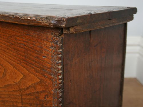 fig 5. Small Oak Six Plank Charles I Coffer (Circa 1650)