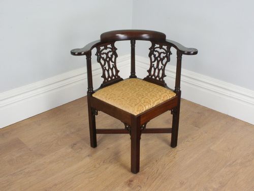 George III Carved Mahogany Corner Armchair (Circa 1780)