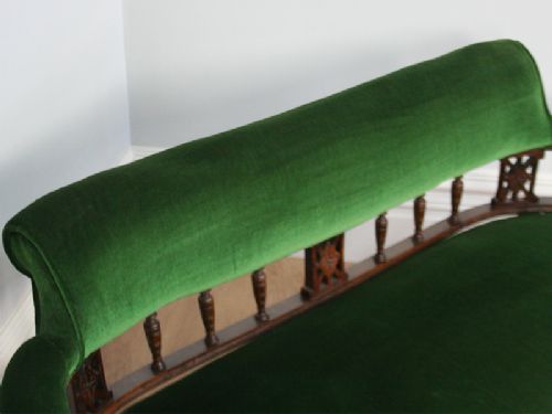 fig 3. Geometric Edwardian Walnut Rail Back Couch (Circa 1900)