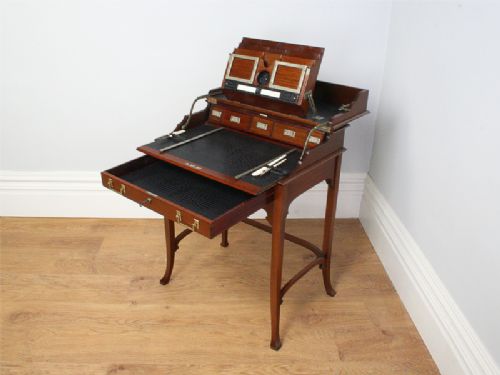 Colonial Best Metamorphic Mahogany Military Writing Table