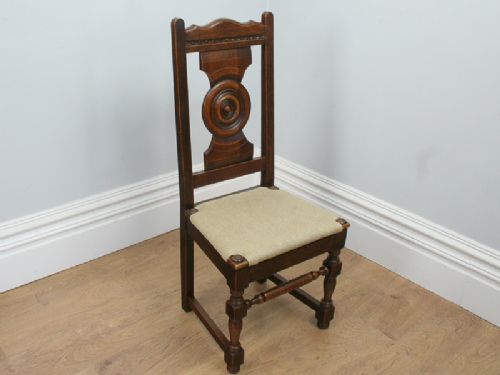 fig 3. Set of 12 French Oak Bulls Eye Provincial Dining Chairs