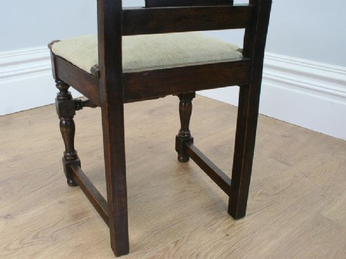 fig 9. Set of 12 French Oak Bulls Eye Provincial Dining Chairs