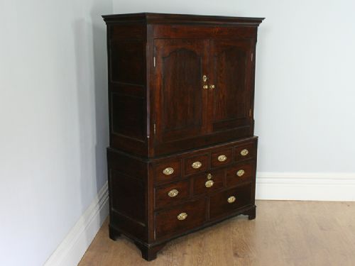 fig 1. George III Welsh Housekeepers Oak Food Cupboard (Circa 1780 - 1810)