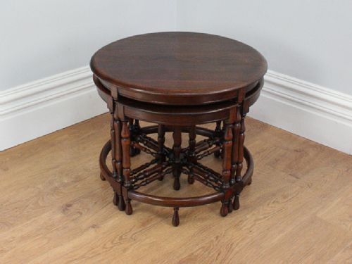 fig 2. Set of Five Oak Round Nests of Tables (Circa 1920)