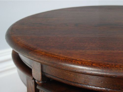 fig 4. Set of Five Oak Round Nests of Tables (Circa 1920)