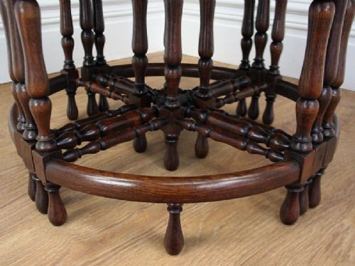 fig 6. Set of Five Oak Round Nests of Tables (Circa 1920)