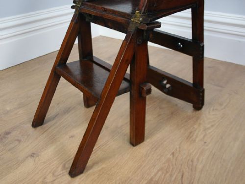 fig 5. Arts & Crafts Metamorphic Mahogany Library Steps (Circa 1900)