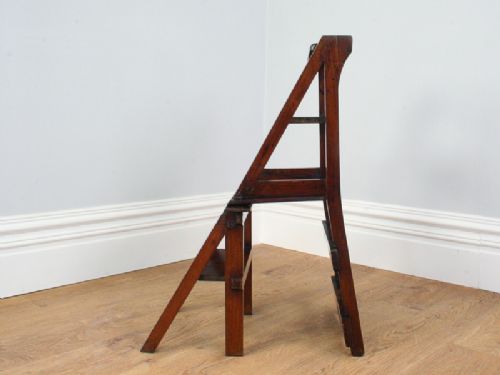 fig 8. Arts & Crafts Metamorphic Mahogany Library Steps (Circa 1900)