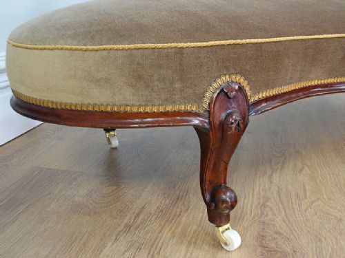 fig 3. Victorian Walnut Button Upholstered Chaise Longue (Circa 1880)