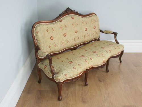 French Louis XVI Revival Walnut Couch  (Circa 1880)